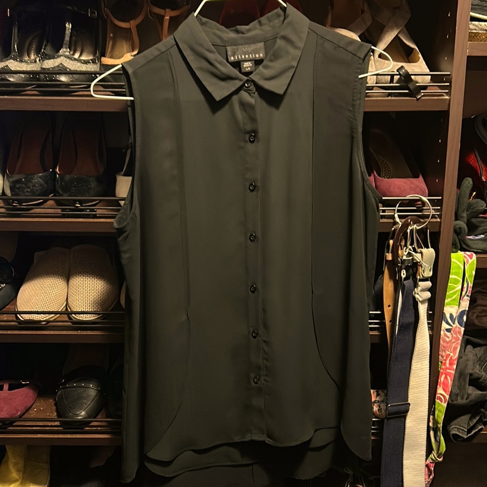 Woman’s Black Attention blouse.  Size L